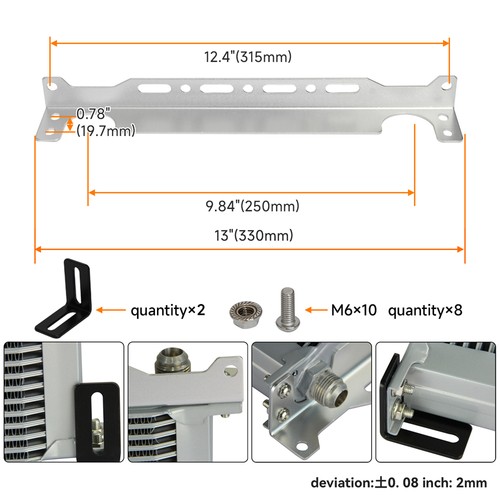 Universal 19 Row Oil Cooler Core 25x17x5cm w/10AN Oil Lines & Oil Filter Adapter - Picture 5 of 9
