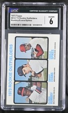 1973 TOPPS '73 ROOKIE OUTFIELDERS DWIGHT EVANS RC HIGH NUMBER #614 CGC 6