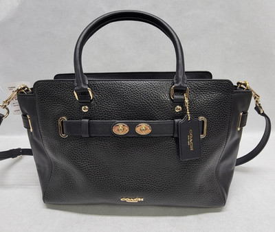 COACH Gold & Black Bubble Leather Blake Carryall Handbag F35689 - New w/ Tags