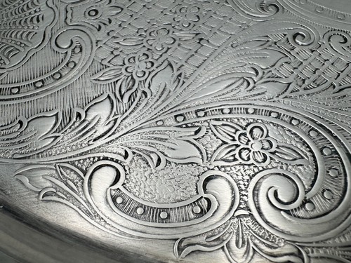 Eales 1779 Leonard Silverplate Oval Engraved Serving Tray 9.5” Vintage - Picture 5 of 10