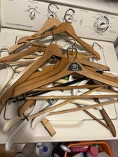 Vintage 7 SEARS PLASTIC 15 WOOD HANGERS