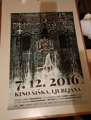 Possessed,Belphegor,Absu -Evil Over Europe Double Headliner 2016 Poster