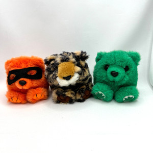 Swibco Puffkins Trick Patrick & Lenny Plush Beanies 4” Tall Lot of 3