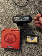 Nintendo Game Boy Advance SP Mario Red Console + Charger + Mario Advance 4 Game