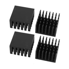 4Pcs 25mm x 25mm x 15mm Aluminum Heatsink Heat Diffuse Cooling Fin Black