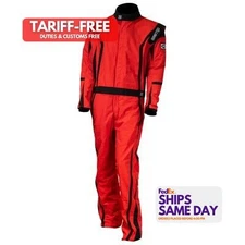 Zamp ZAMR10002L Red L Fire Retardant Fabric Driving Suit SFI 3.2a/5 Performance