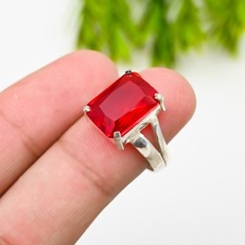 Red Garnet Gemstone 925 Sterling Silver Ring Handmade Jewelry Ring For Gift