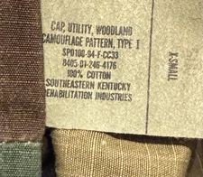 Marine Corps USMC Woodland Camo 8-Point Utility Cover Hat Size X-Small