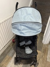 Cuggl Lightweight Buggy Pushchair Stroller Folding with Rain Cover Blue/Black