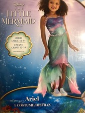 Disney The Little Mermaid Ariel Dress Costume Girls Size L 12-14 Multicolor NEW