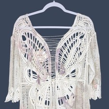 SIMPLY COUTURE Butterfly Crochet Cover Up Dress One Size