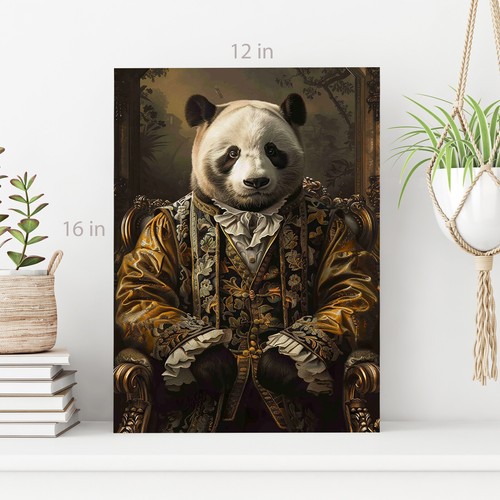 Panda Animal as Human in Clothes Canvas Wall Art Picture Print Ready To Hang - Picture 4 of 6