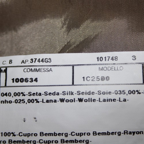 Armani Saks Sz 40 Light Brown White Lined Three Button Silk Wool Linen Jacket - Bild 16 von 22