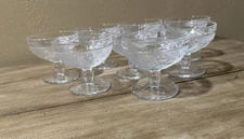 SET OF 8 Tiara Glass Clear Sandwich Champagne Sherbets Footed Dessert Cups Glass