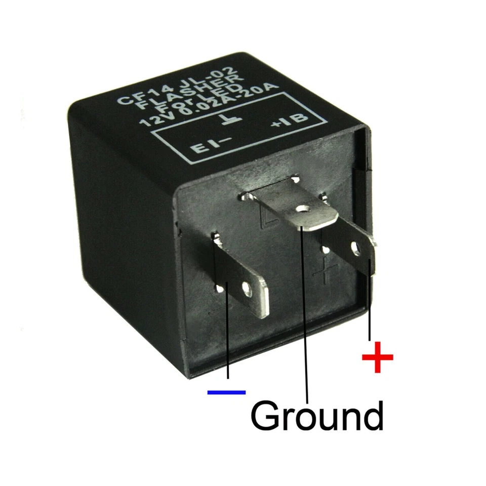 Relé piscador LED CF14 3 pinos JL-02 correção pisca-pisca hiperflash rápido - Imagem 2 de 4