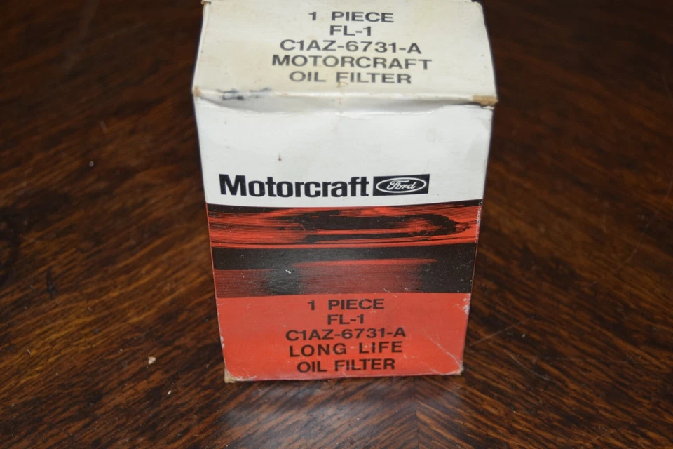 复古! NOS! 福特 Motorcraft FL-1 滤油器 C1AZ-6731-A / 1966 密封盒 — 第 3/4 张图片