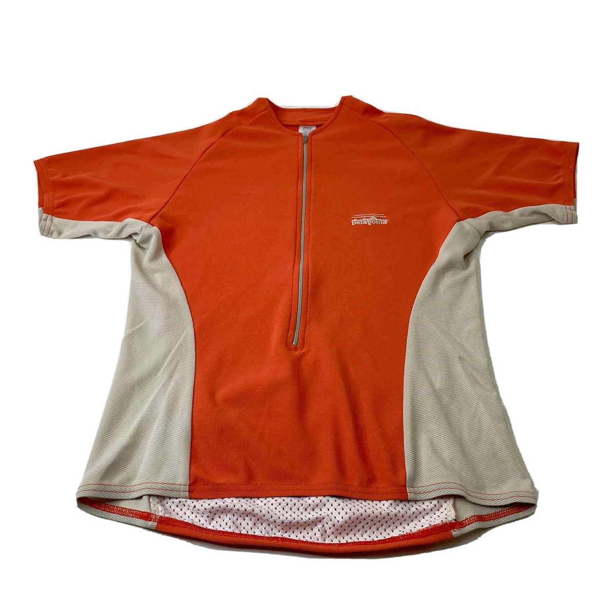 Vintage Patagonia Cycling Jersey Womens Large Orange Colorblock