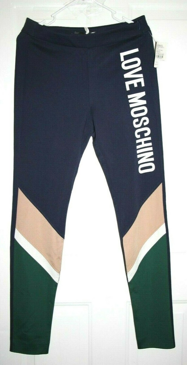 Love Moschino Contrast Logo Printed Pants/ Leggings sz US 6