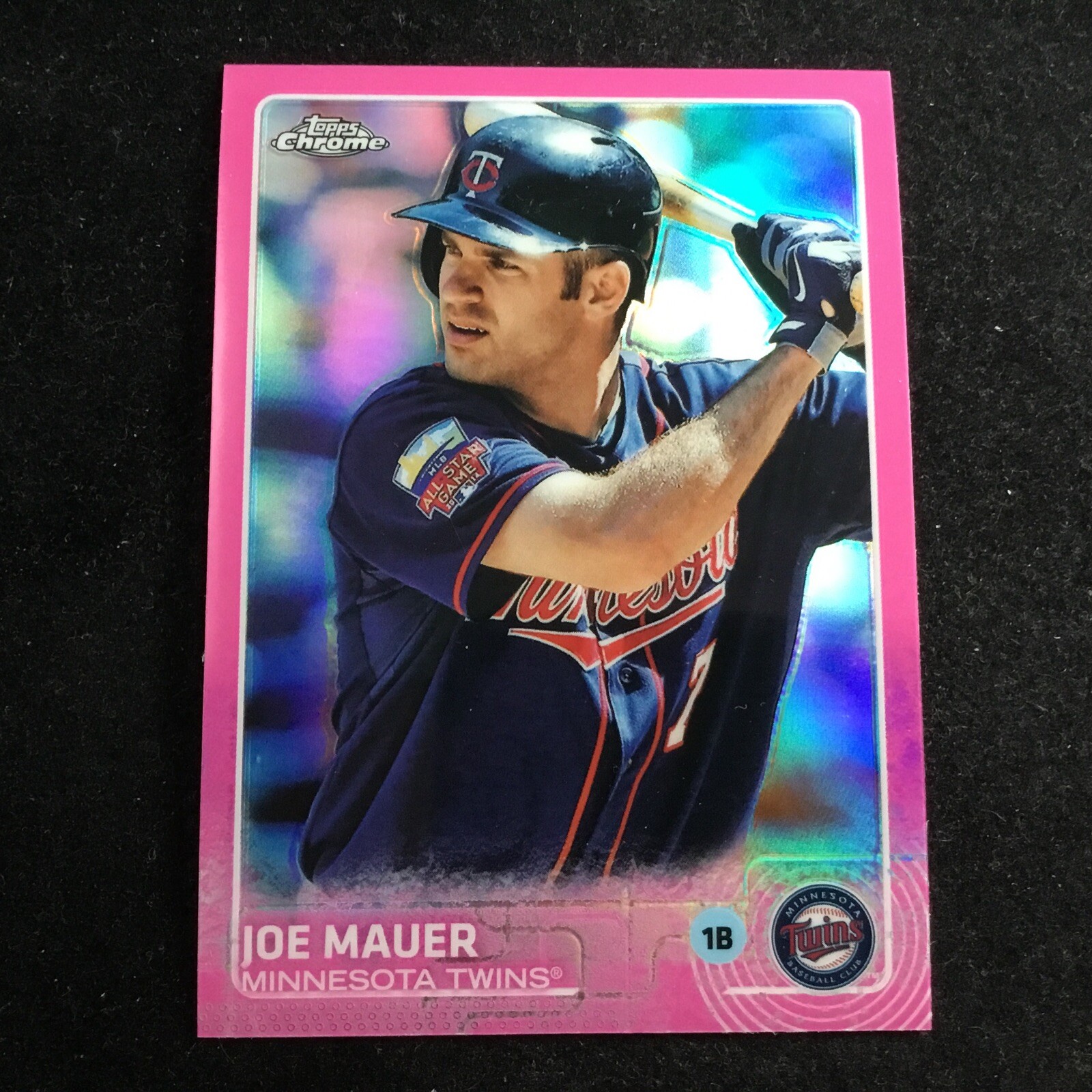 2015 Topps Chrome Pink Refractor #4 Joe Mauer HOF Minnesota Twins