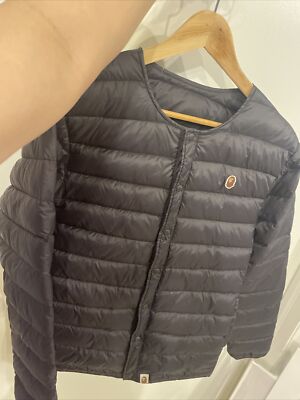 A BATHING APE light down jacket black SIZE M Nylon down feather