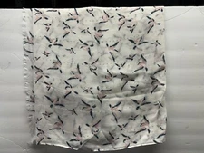 MASSNA 100% Polyester 72" Scarf/Wrap Pink & Blue Birds