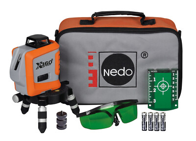 Nedo X-Liner 360 Grad Profi Kreuzlinienlaser grün Multi Linienlaser Laser