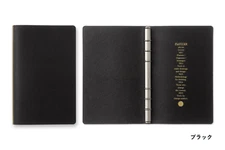 PLOTTER 5003 6-Ring Leather Binder Shrink Bible Size black Color NEW JAPAN