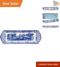 Blue Italian Small Tray Porcelain 9-Inch Dishwasher Safe Appetizer Dessert Plate