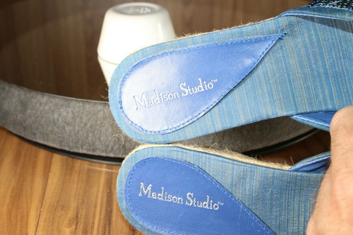 Madison Studio CAYMAN Stacked Wedge Bead Embellished Sandals Womens 10 - NWOB - Picture 9 of 12