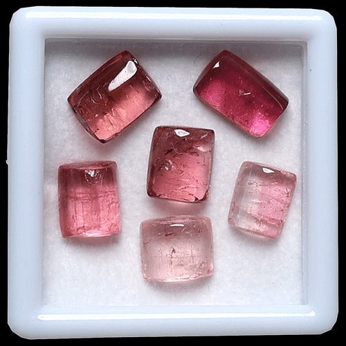 6 PC Natural Pink Tourmaline SugarLoaf Cabochon 6.3mm-8mm Hi-Grade Gemstones Lot - Picture 2 of 12