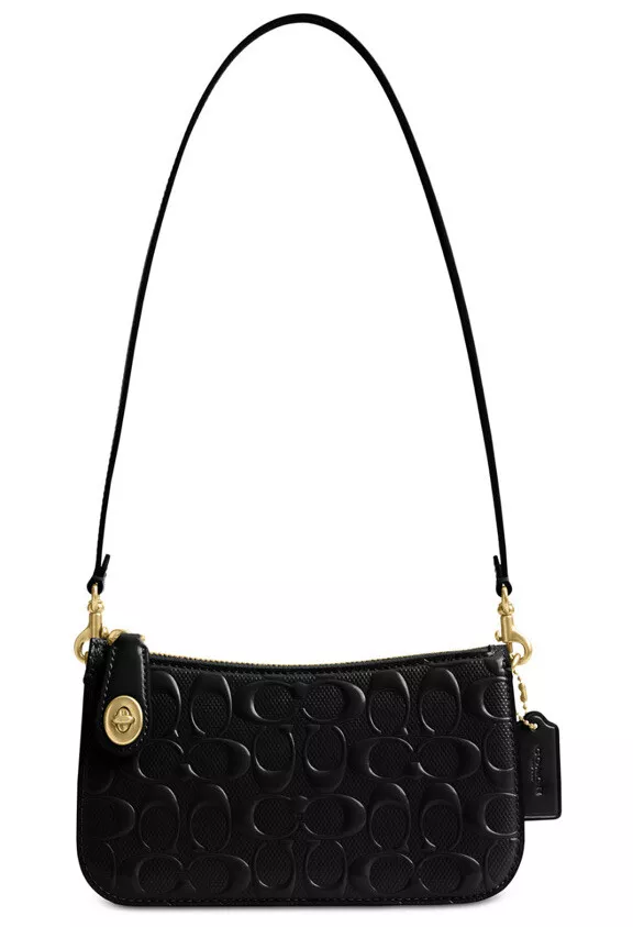 Buy Coach Pennie Leather Shoulder Purse - #C1523 - Black/Brown/Signature at  Amazon.in