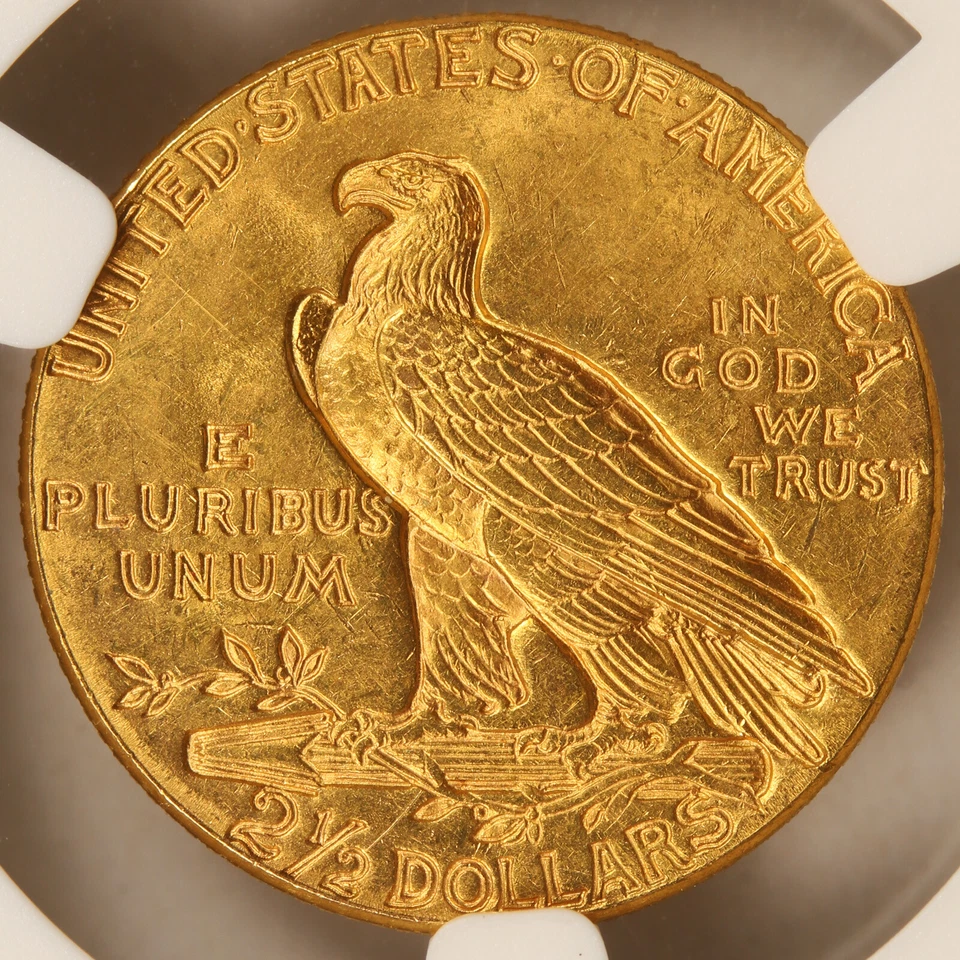 1927 $2.5 Gold Indian Quarter Eagle NGC MS62 - Image 4 of 4