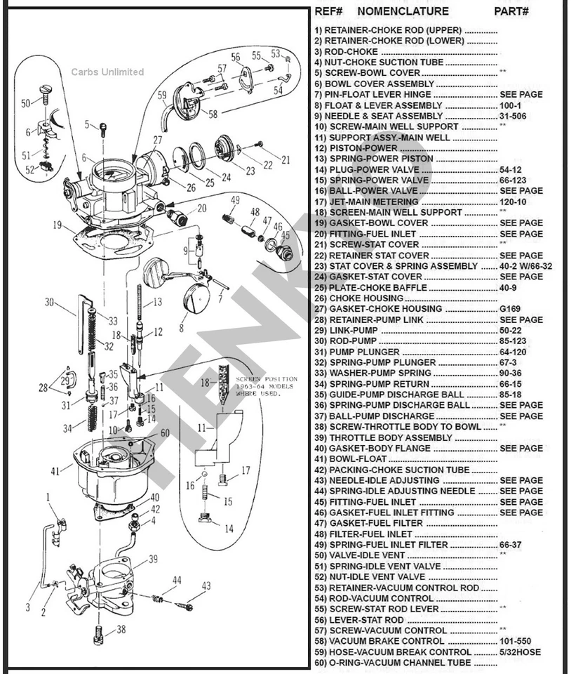 1950 -1956 Chevy 235 ci 6 Cyl Eng ROCHESTER 1bbl CARB w/Automatic Choke #7003536 - Image 4 of 4
