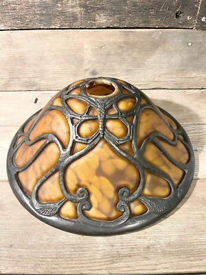 Meyda Lighting 13' Classic Braintree Shade Amber Color SWAN & BUTTERFLIES