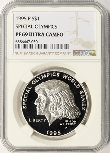 1995-P $1 Special Olympics Silver Dollar Commemorative NGC PF69UCAM