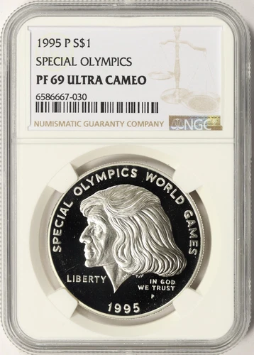 1995-P $1 Special Olympics Silver Dollar Commemorative NGC PF69UCAM