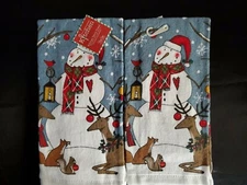 Set Of 2 Kay Dee Design Country Snowman Christmas Kitchen Towels