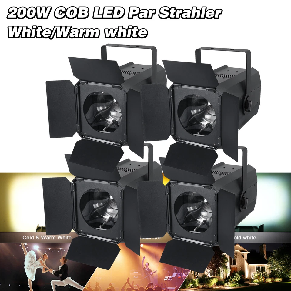200W COB LED Par Strahler DMX Scheinwerfer 3200k/5600k Bühnenlicht Weiß/Warmweiß - Bild 2 von 4
