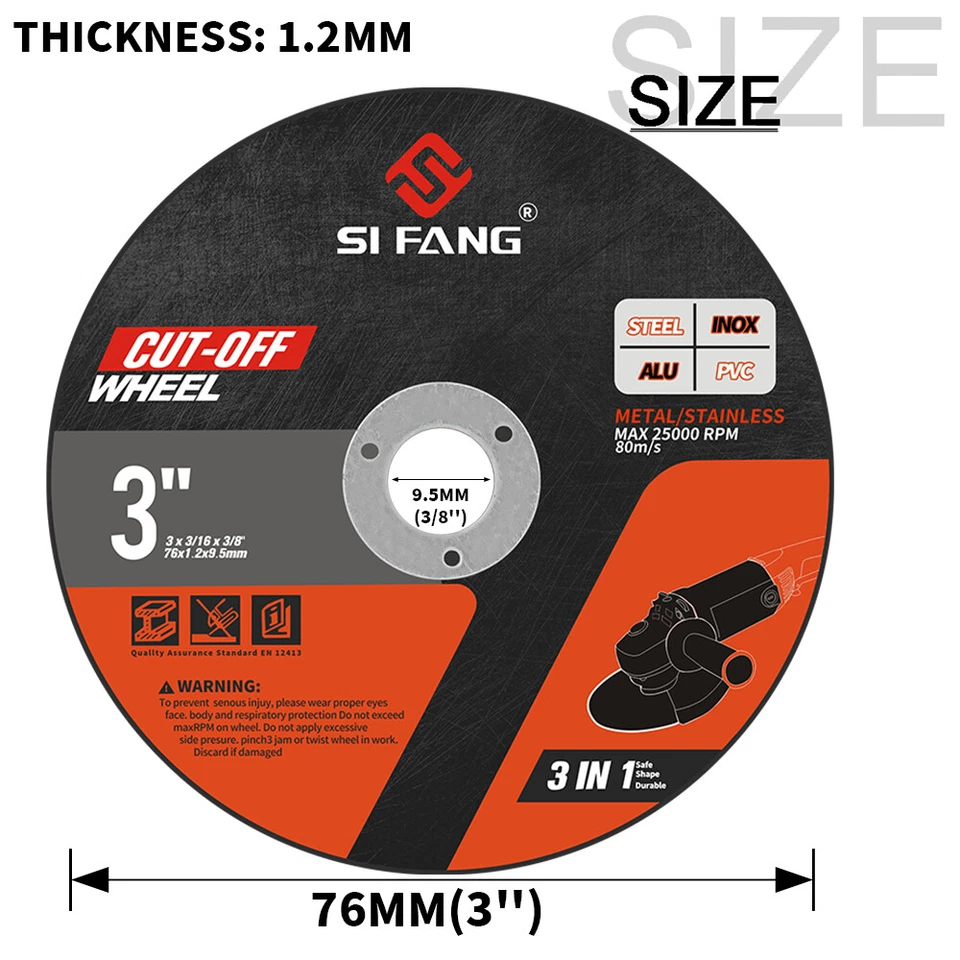 75mm Mini Thin Metal Cutting Blade Discs 3'' For Stainless Steel Angle Grinder - Image 2 of 4