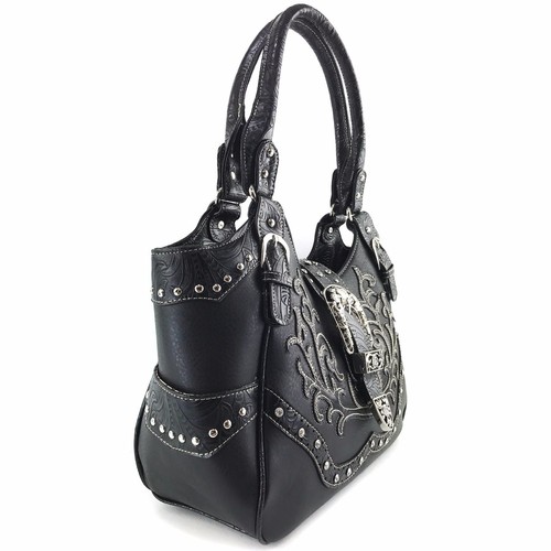 Justin West Western Floral CCW Stud Buckle Concealed Carry Handbag Purse Set - Picture 101 of 131