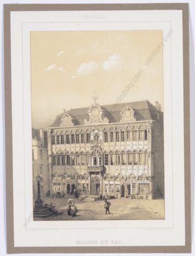 Pierre Joseph Degobert nach. Paul Lauters ""Maison du Roi/Brussels"" Lithographie (1) - Bild 1 von 4