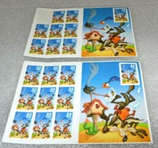 USPS 2000 Wile E. Coyote Warner Bros Looney Tunes 33 C Stamps 2 Sheets - Minus 1