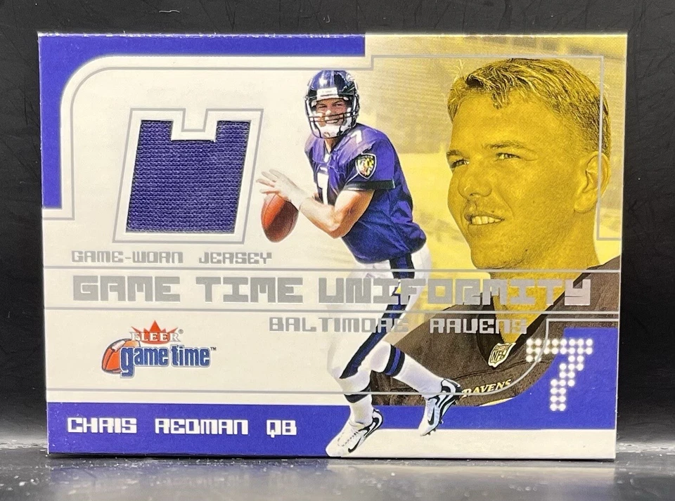 Fleer Chris Redman 2001 Game Time Uniformity juego camiseta usada muestra Foto 2 de 2
