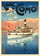 an Vintage Travel Poster Art 12x8in Metal Sign