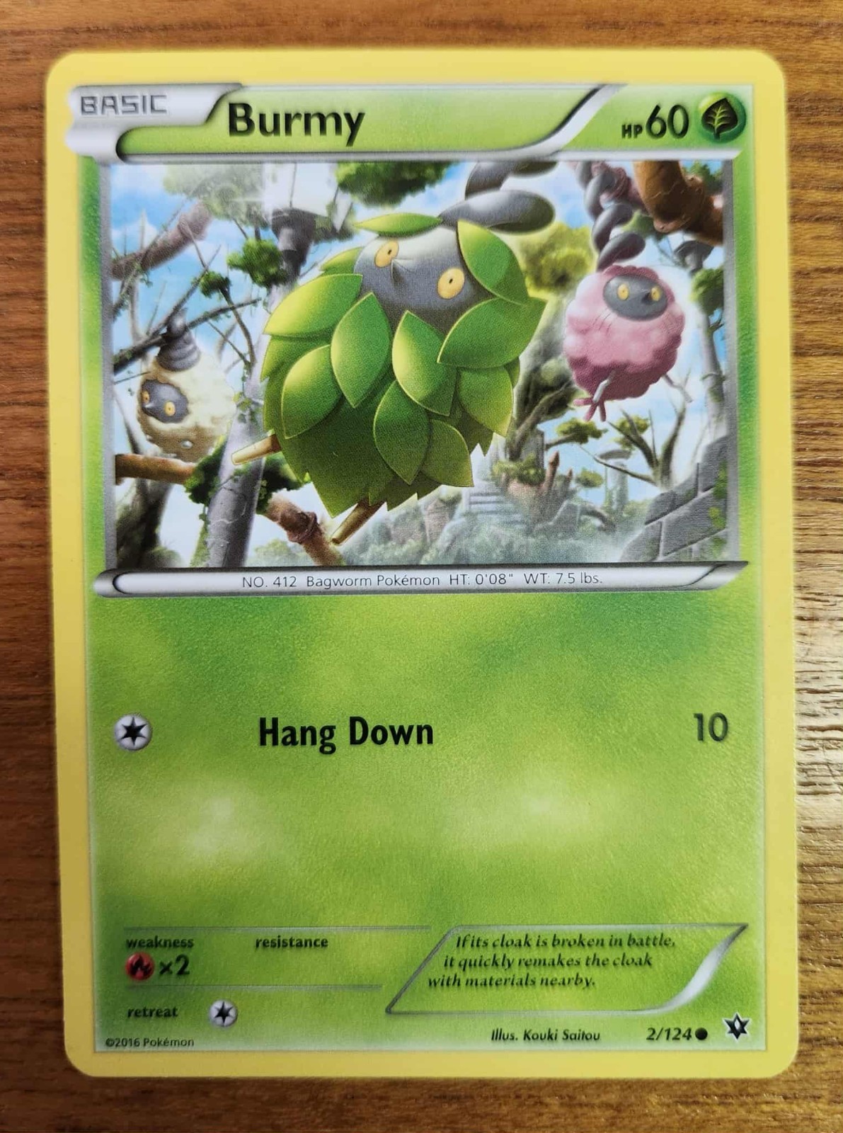 Burmy Pokemon Card, Fates Collide Set 2/124