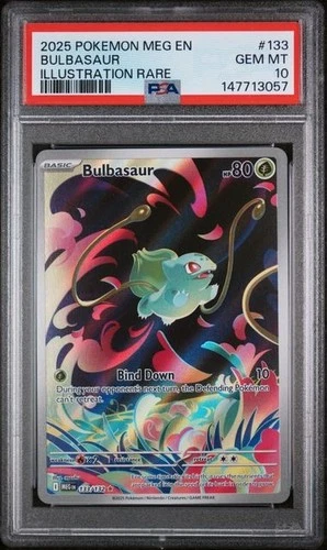 2025 POKEMON MEG EN-MEGA EVOLUTION 133 BULBASAUR ILLUSTRATION RARE - PSA 10