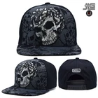 Skull New TL Embroidery Snapback Hat Skulls Adult Men Black Adjustable Cap