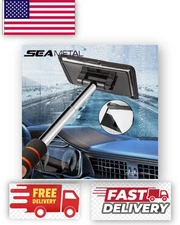 SEAMETAL Car Front Windshield Defogging Brush Telescopic Long handle Household