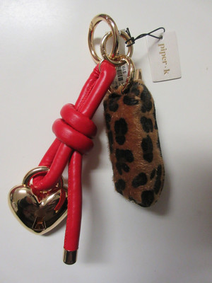 Piper K Bag Backpack Charm Heart Leopard Zip Lipstick Pouch SALE HELPS DOGS CATS
