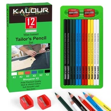 12 PCS Tailors Pencil Set, Sewing Fabric Pencils and Fabric Marker Pens for Q...